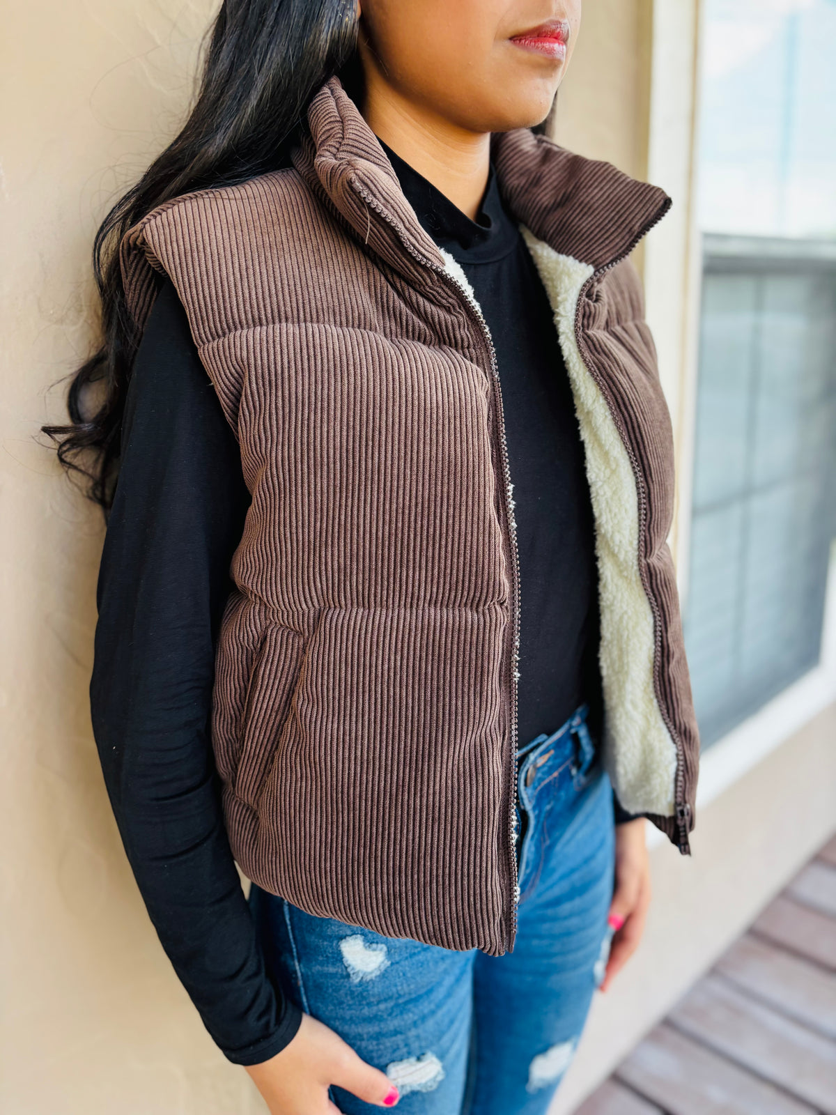 Brown Puff Vest