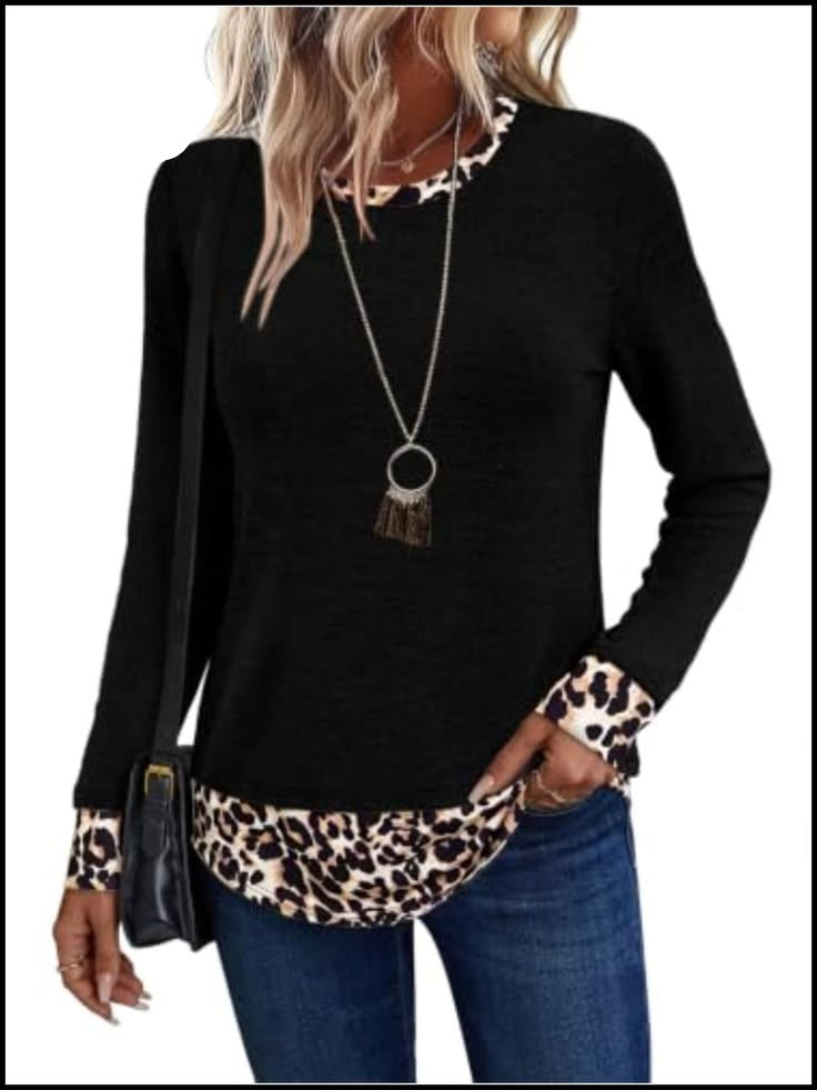 Cheetah Trim Long Sleeve